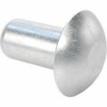 Bsc Preferred Aluminum Low-Profile Domed Head Solid Rivets 1/8 Dia for 0.188 Maximum Material Thickness, 250PK 97490A231